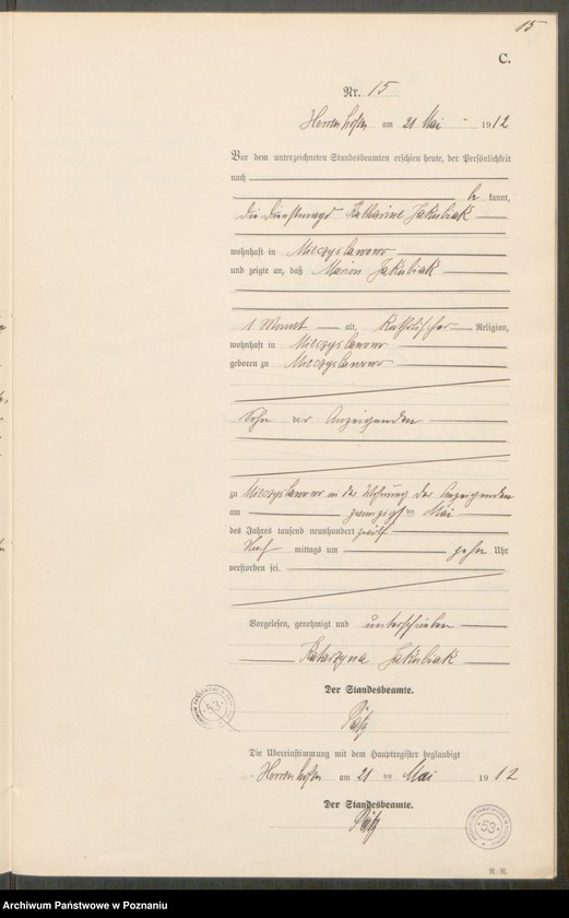 Obraz 17 z jednostki "Sterbe-Neben-Register"