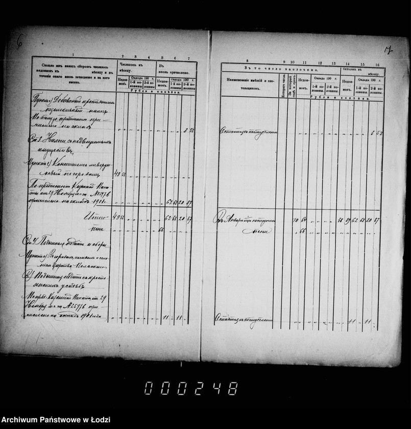 Obraz 9 z jednostki "O nedoimkach po knigam Lodzinskago Uezdnago Kaznačejstva za I polovinu 1901 goda"