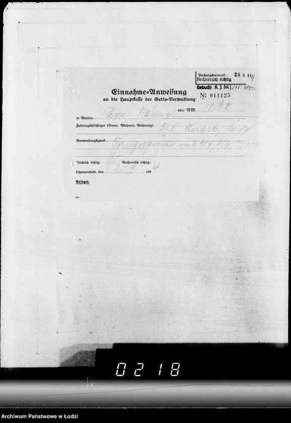 Obraz 13 z jednostki "28 Kassenbelege"