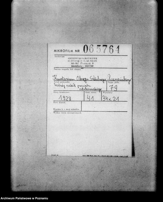 Obraz 2 z jednostki "Ustrój szkół powiatu odolanowskiego"