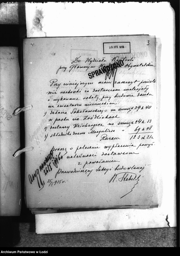 Obraz 6 z jednostki "Korespondencja Sekcji Budowlanej [z Komitetem Kontroli-rachunki, rozliczenia za wykonane prace]"