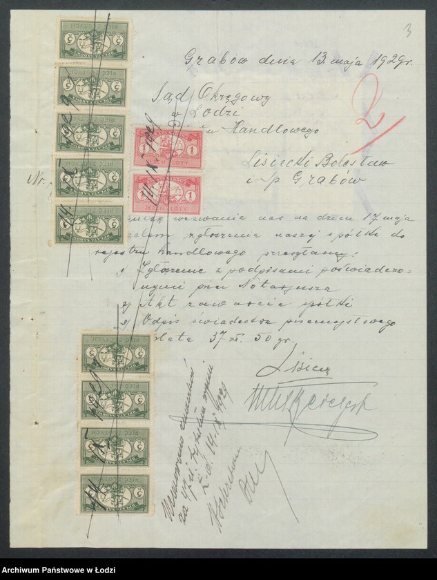 Obraz 5 z jednostki "Bolesław Lisiecki i s-ka – wydzierżawienie i eksploatacja cegielni w majątku Grabów"