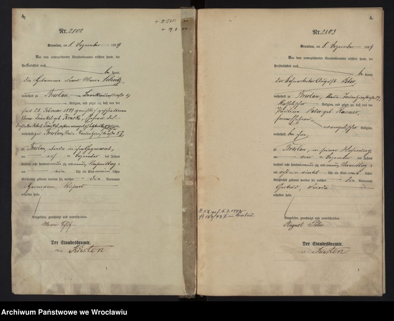 image.from.unit.number "Geburts-Haupt-Register Breslau II 1899 Band 8"