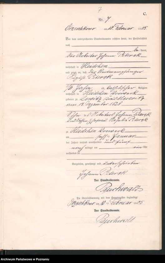 Obraz 10 z jednostki "Sterbe-Neben-Register"