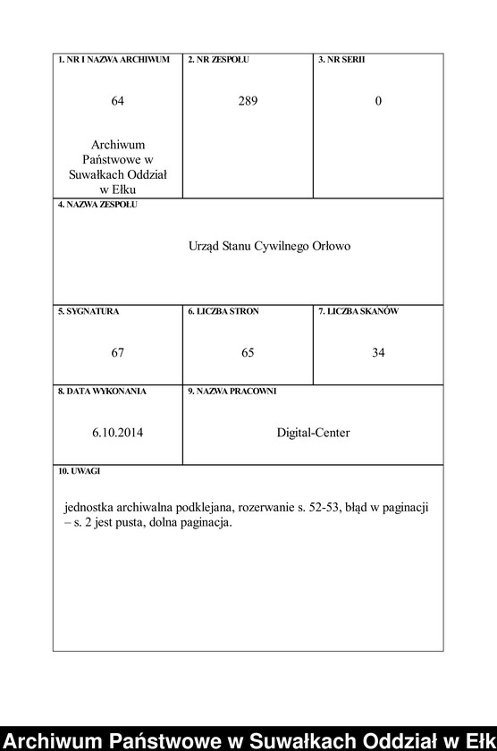 image.from.unit.number "Sterbe-Neben-Register des Preussischen Standes-Amtes Orlowen Kreis Lötzen"