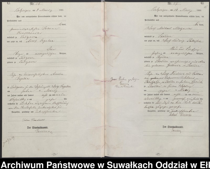 image.from.unit.number "Sterbe-Haupt-Register des Königlichen Preussischen Standes-Amtes Belzonzen Kreis Johannisburg"