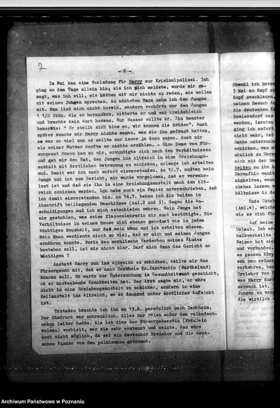 Obraz 6 z jednostki "Überführung des geistig zurückgeblie benen Harry Leepa in eine Heilanstalt im Altreich"