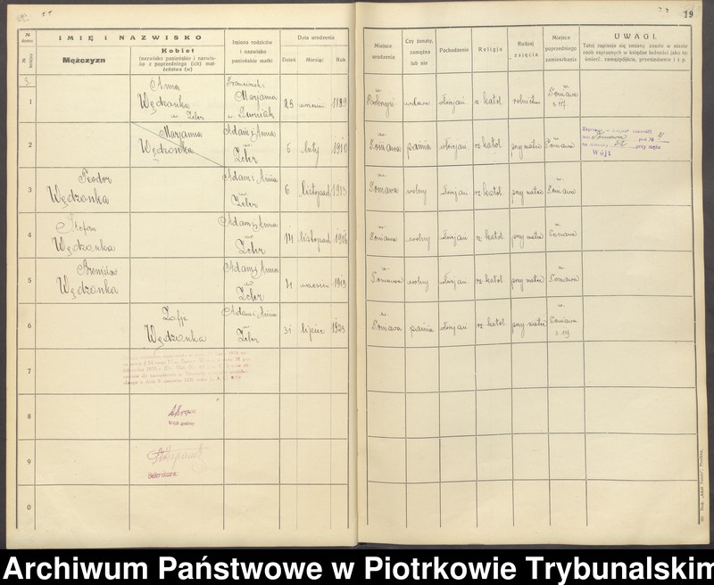 Obraz 19 z jednostki "[Księga ludności stałej gminy Ręczno] wieś i kolonia Tomawa"