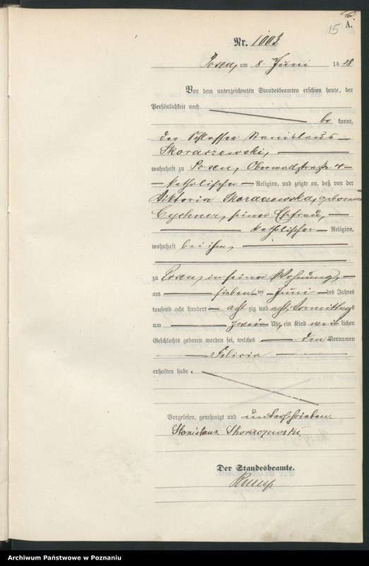 Obraz 18 z jednostki "Księga urodzeń t. III"