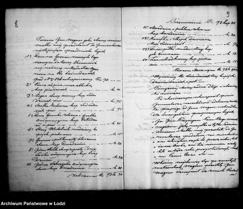 Obraz 10 z jednostki "Akta tyczące się ustanowienia opieki nad nieletnim Henrykiem Wgner po zmarłych Zajbercie i Annie małżonkach Wagner pozostałym synem i dopełnionego spisu inwentarza"