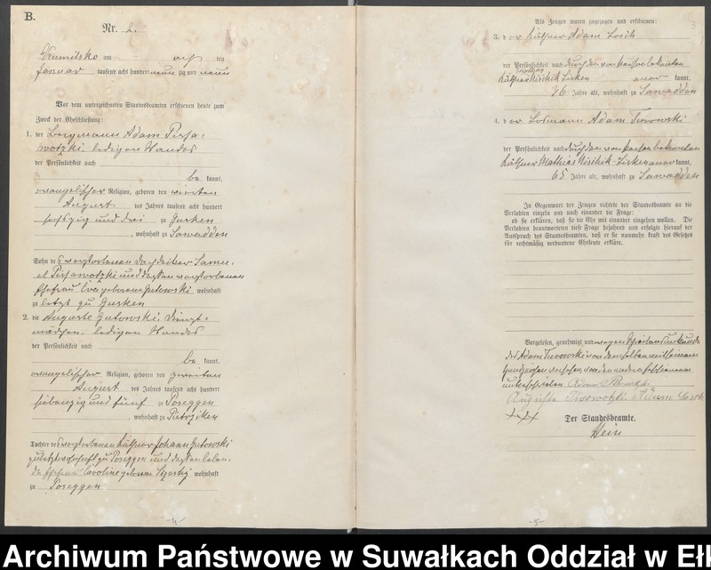 image.from.unit.number "Heiraths-Haupt-Register des Königlichen Preussischen Standes-Amtes Kumilsko Kreis Johannisburg"