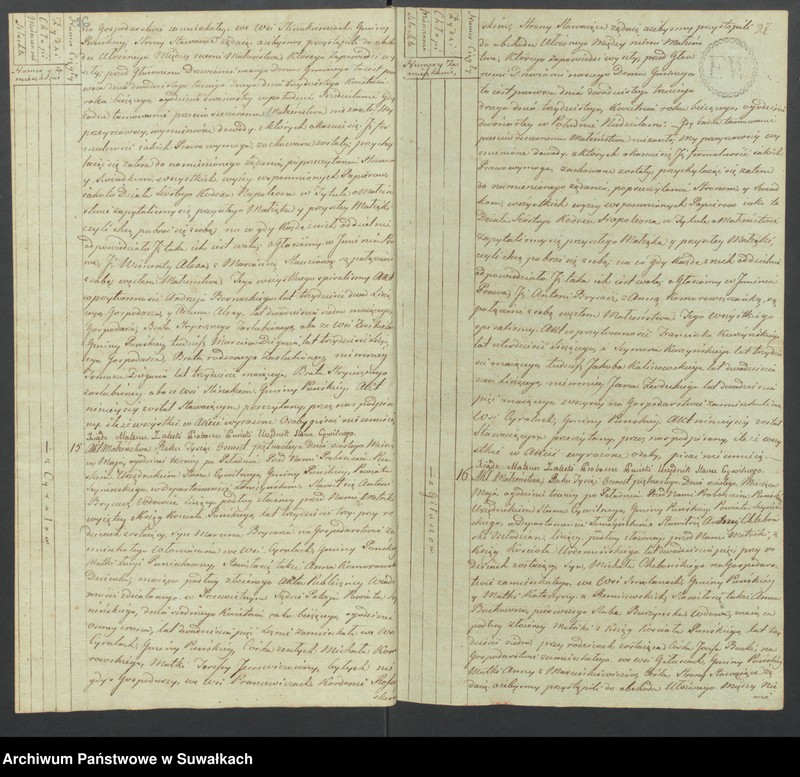 image.from.unit.number "Akta małżeńskie gminy puńskiey od pierwszego stycznia do dnia ostatniego grudnia 1815 roku."