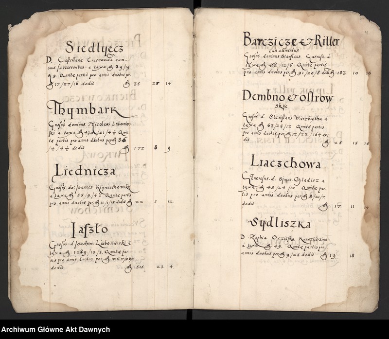 image.from.unit.number "Sumariusz pieniędzy i rejestr retenty piątej części z dochodów dóbr stołowych z terenów całej Rzeczpospolitej."