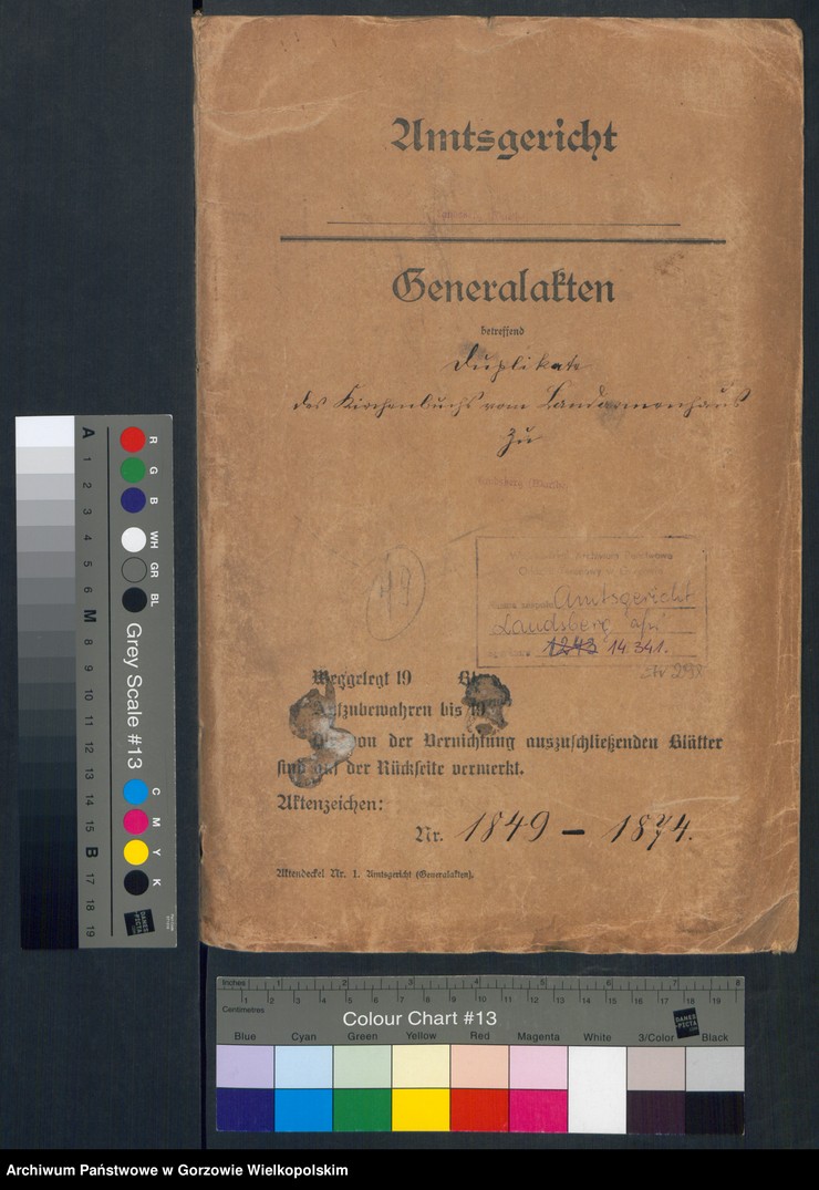 image.from.unit.number "Duplikate des Kirchenbuches vom Landarmenhaus zu Landsberg an der Warthe"