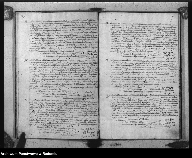 image.from.unit.number "Akta Stanu Cywil. Wyzn. Mojżeszow. Parafii Radom Urodzeń, Małżeństw i Zejścia z r. 1834"