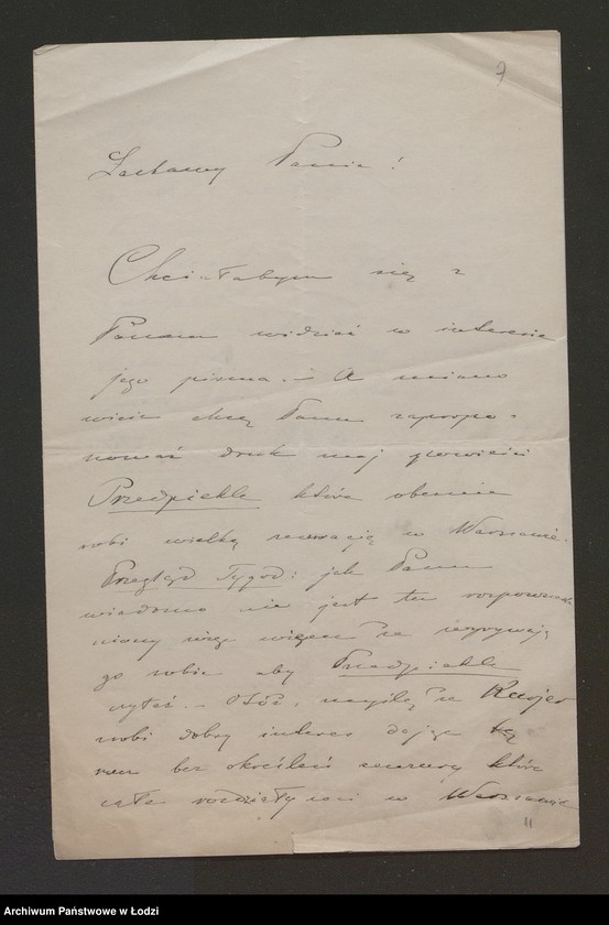 image.from.unit.number "[Listy Gabrieli Zapolskiej do Kazimierza Bartoszewicza]"