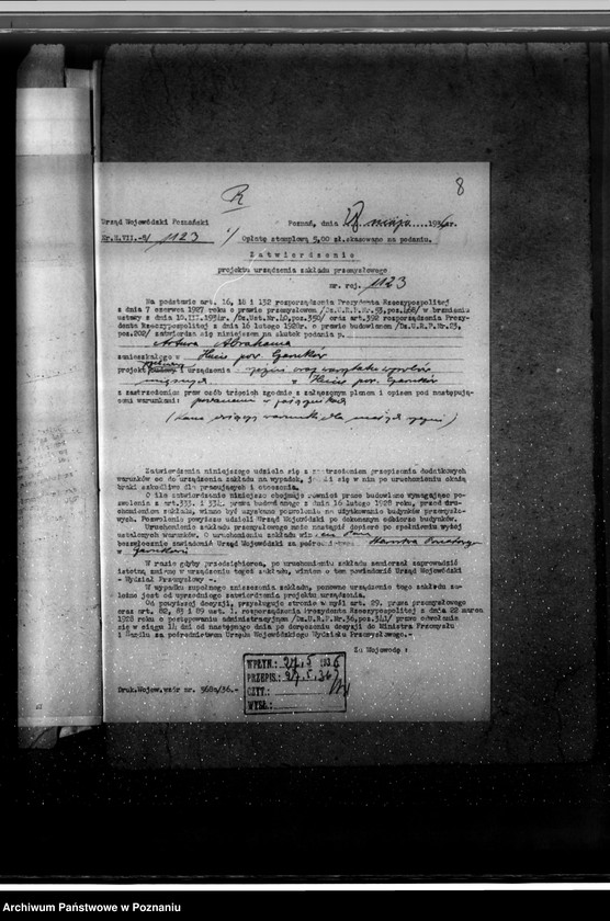 Obraz 12 z jednostki "Zatwierdzenie zakładu przemysłowego /rzeźni/ Artura Abrahama w Hucie pow. czarnkowski"