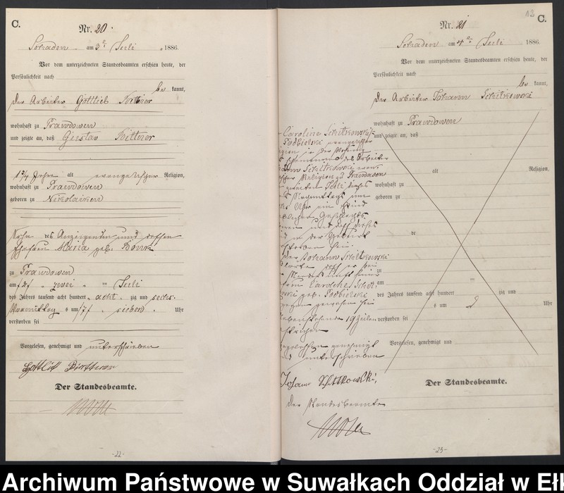 image.from.unit.number "Sterbe-Haupt-Register des Königlich Preussischen Standes-Amtes Schaden Kreis Sensburg"