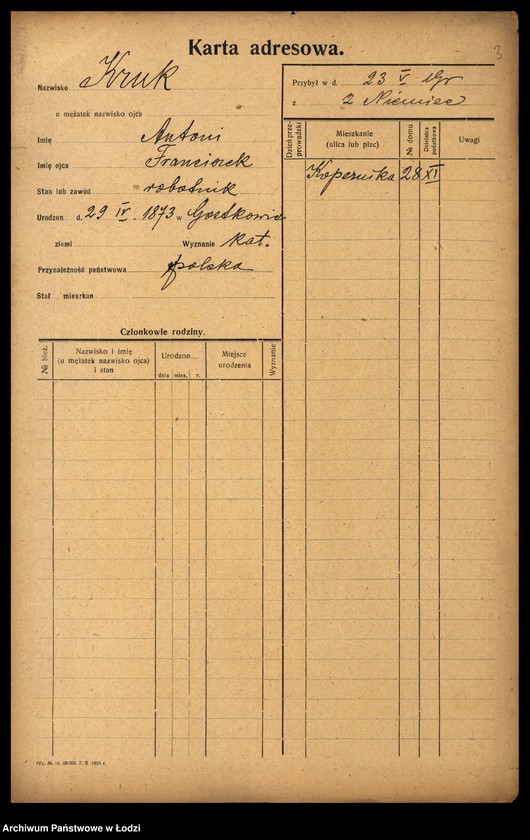 Obraz 5 z jednostki "[Spis ludności Łodzi] Kruk - Krol"