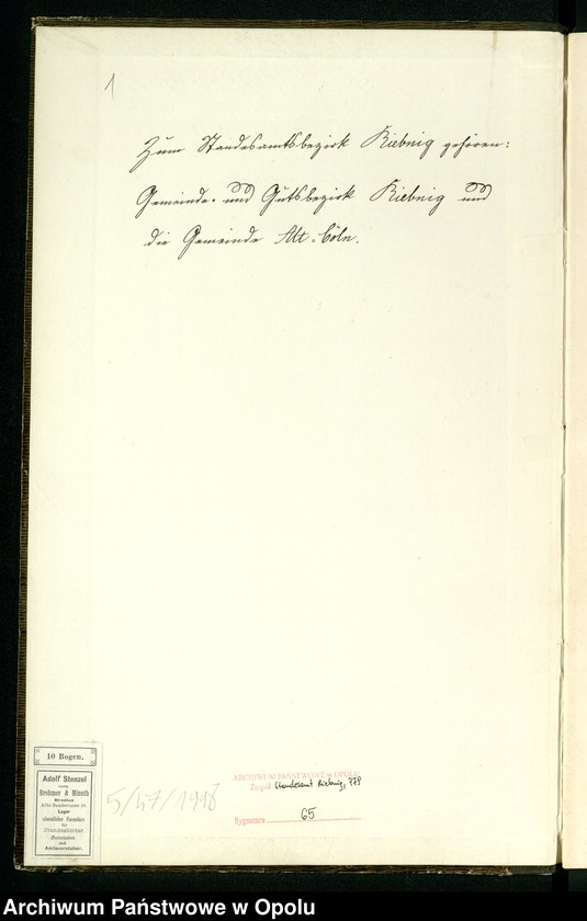 Obraz 4 z jednostki "Heiraths-Neben-Register Standes-Amt Riebnig 1903"