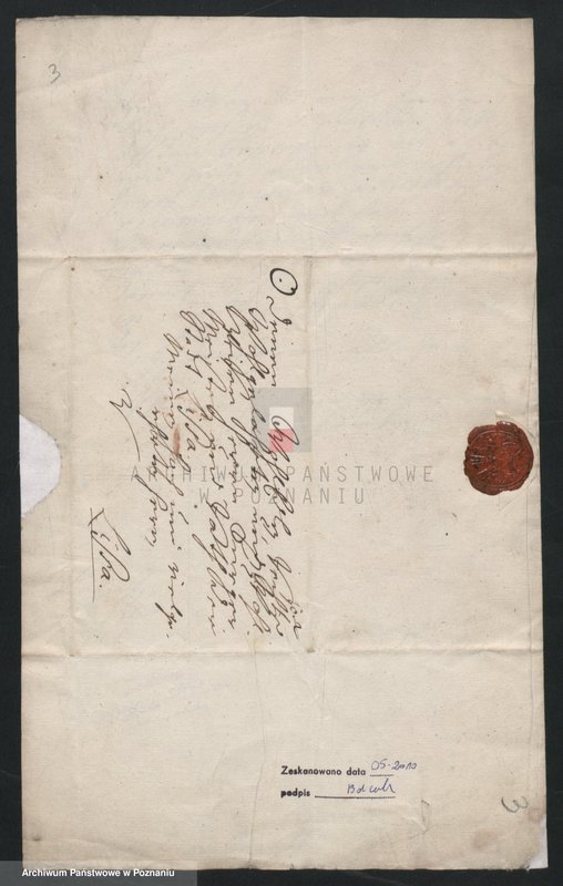 Obraz 3 z jednostki "Rekomendacja Flemminga dla Salitin’a von Kalisch w sprawach informacji. Schreiben Flemmings betr. Die Empfehlung des Salitins von Kalisch für Informationen; język niemiecki"