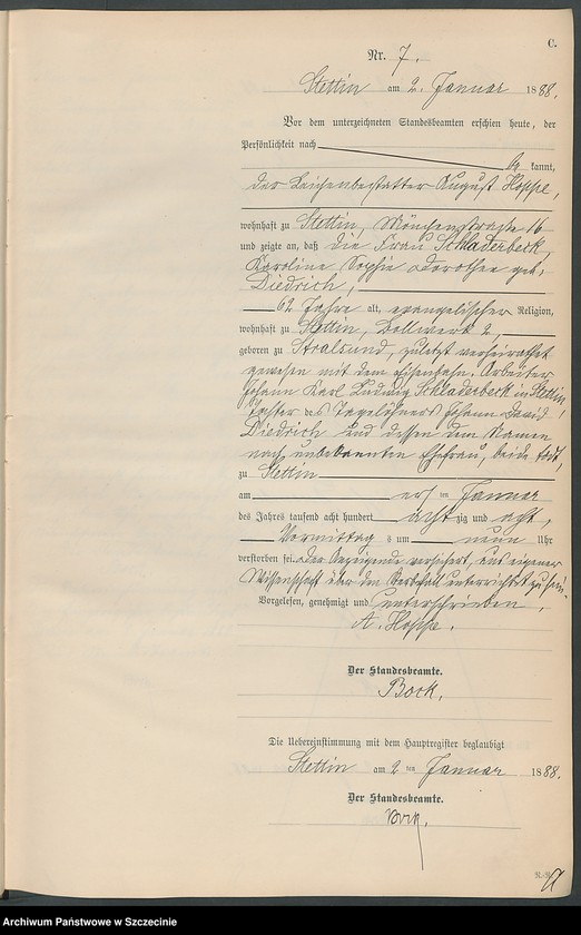 Obraz 10 z jednostki "Sterbe-Register (Neben-Register) Band I"