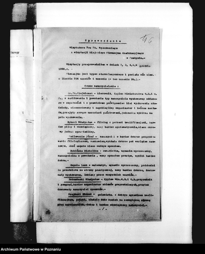 Obraz 10 z jednostki "Prywatne Koedukacyjne Gimnazjum Ziemi Gostyńskiej- Gostyń, sprawozdania z wizytacji"