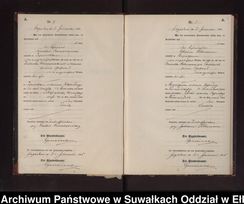 image.from.unit.number "Geburts-Neben-Register des Preussischen Standes-Amtes Rydzewen Kreis Loetzen"