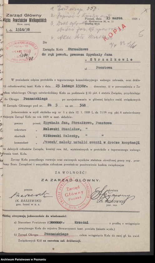 Obraz 9 z jednostki "Strzałkowo, powiat Września - akta koła."