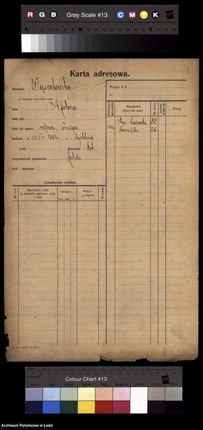 Obraz 3 z jednostki "[Spis ludności Łodzi] Wąsiakowska - Wedeman"
