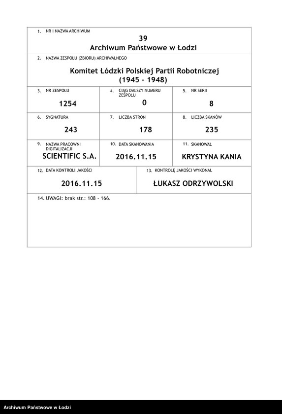Obraz 1 z jednostki "Korespondencja [z Wydziałem Kolejowym KC]"