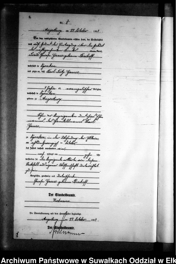 image.from.unit.number "Sterbe-Neben-Register des Preussischen Standes-Amtes Gross Strengeln Kreis Angerburg"