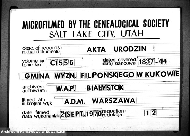 image.from.unit.number "Duplicat Akta Urzędnika Stanu Cywilnego Wyznania Filipońskiego z Gminy Kuków Osób Urodzonych od roku 1837 do włącznie po koniec roku 1844"