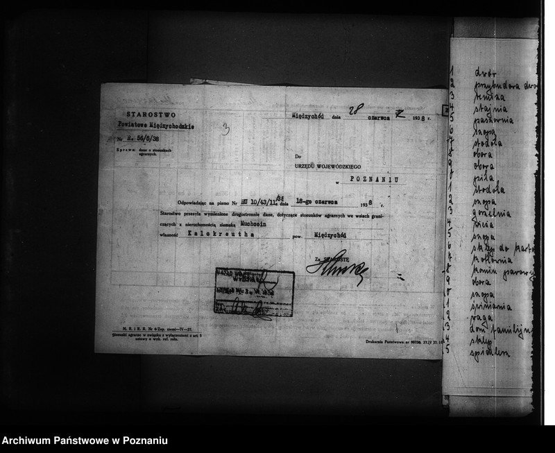 Obraz 7 z jednostki "Majątek Muchocin powiatu międzychodzkiego wyłączenie z art. 4/5 ustawy o wykonaniu reformy rolnej"