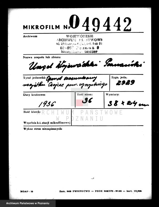 Obraz 2 z jednostki "Operat szacunkowy majątku Czajcze powiatu wyrzyskiego"