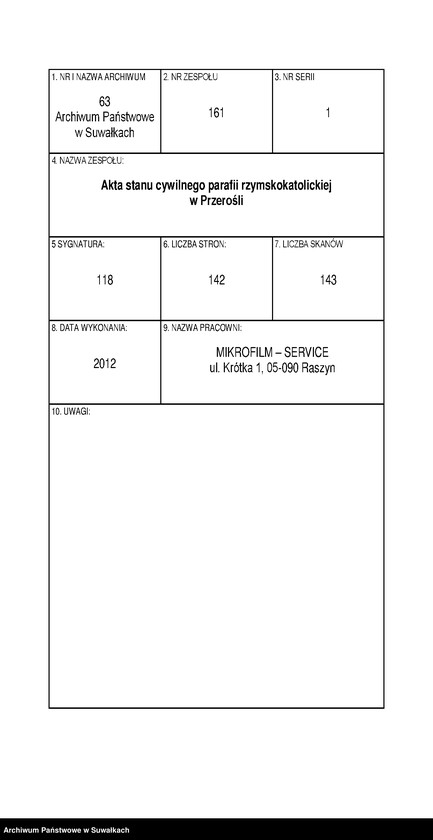 image.from.unit.number "Księga akt urodzeń, małżeństw, zgonów 1909 Przerośl"