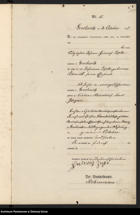 Obraz 17 z jednostki "Sterbe-Haupt-Register"