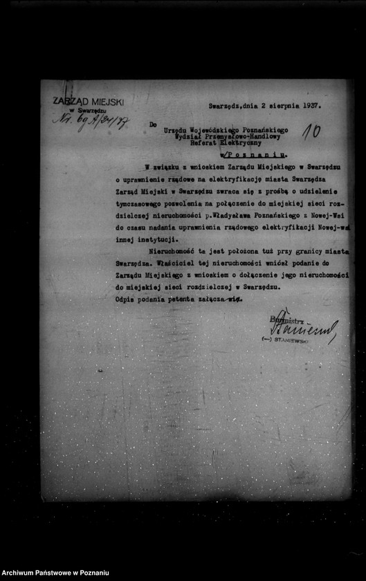 Obraz 14 z jednostki "Wniosek o uprawnienie na zakład elektryczny miasta Swarzędza powiat poznański"