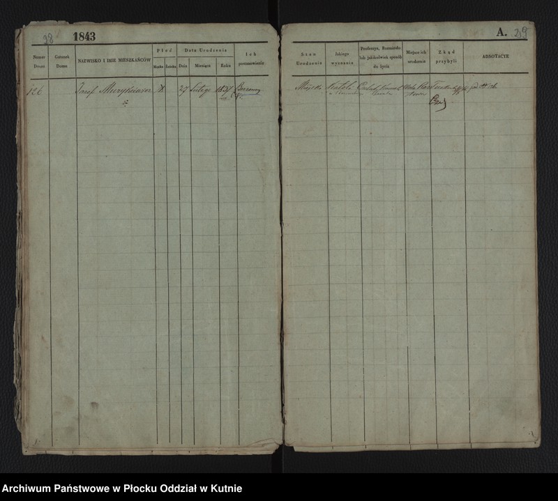 image.from.unit.number "Rejestr ludności miasta Kutna z XIX wieku"