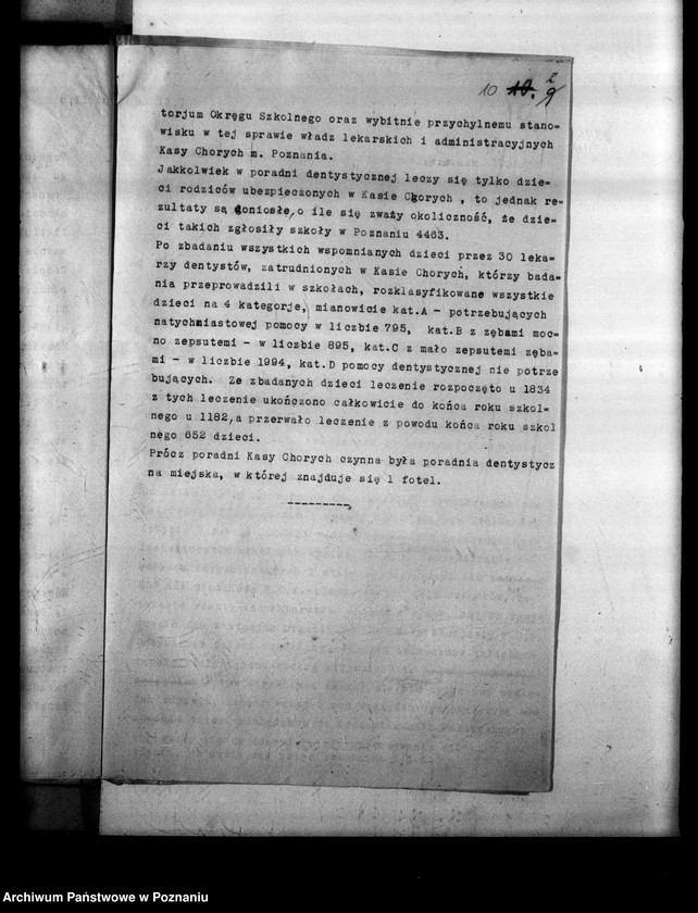 Obraz 14 z jednostki "[Sprawozdania ze stanu opieki higieniczno-lekarskiej w Okręgu Szkolnym Poznańskim]"