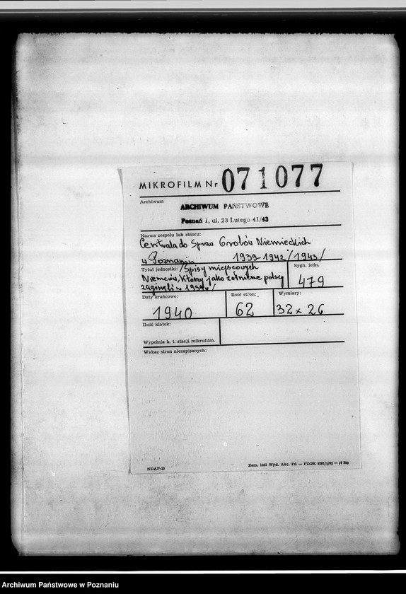 Obraz 2 z jednostki "Spisy miejscowych Niemców, którzy jako żołnierze polscy zaginęli w 1939 roku"