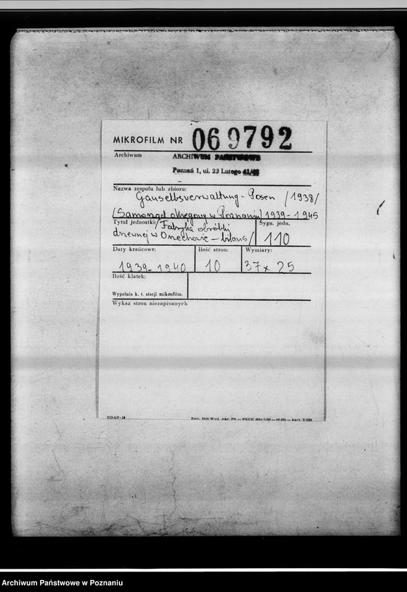 Obraz 2 z jednostki "[Fabryka obróbki drzewnwj w Orzechowie - bilans]."