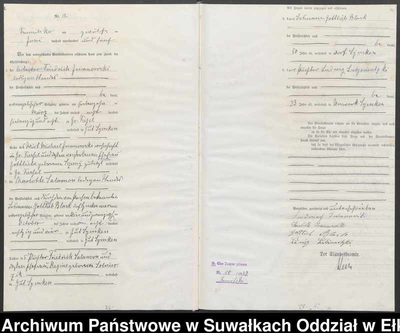 image.from.unit.number "Heirats-Haupt-Register des Königlichen Preussischen Standes-Amtes Kumilsko Kreis Johannisburg"
