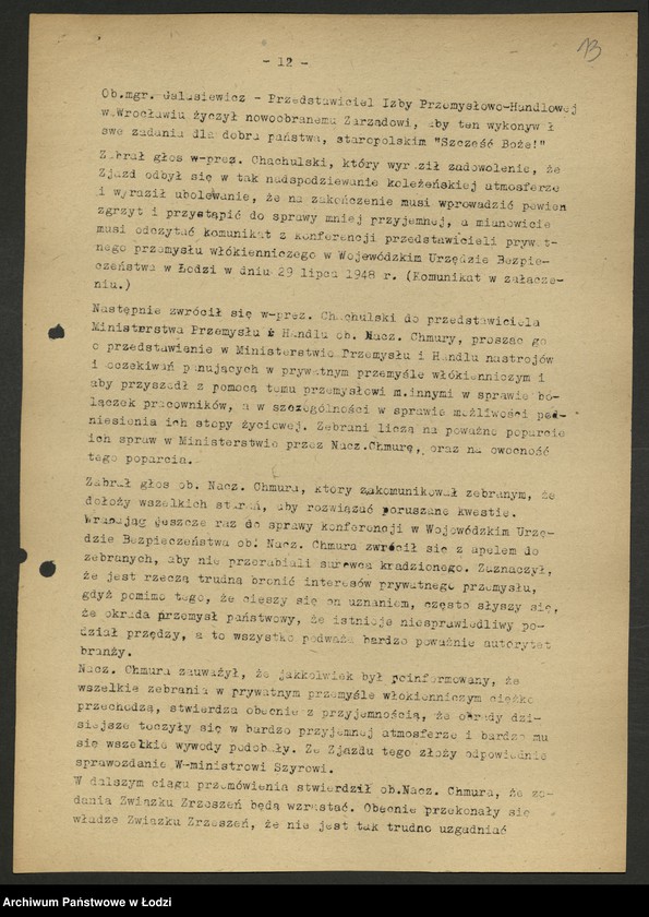Obraz 14 z jednostki "Związek Zrzeszeń Prywatnego Przemysłu Włókienniczego; protokół z Walnego Zjazdu Delegatów, sprawozdanie [z działalności, wykaz przedsiębiorstw]"