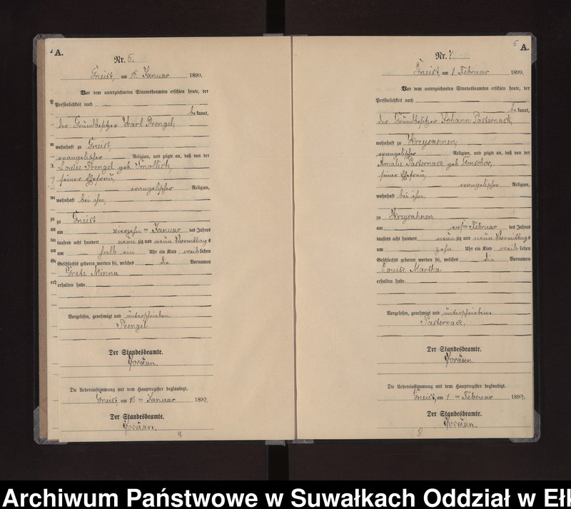 image.from.unit.number "Geburts-Neben-Register des Königlichen Preussischen Standes-Amtes Gneist Kreis Lötzen"