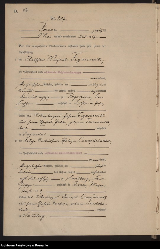 Obraz 13 z jednostki "Księga miejscowa małżeństw tom II [Rejestr główny małżeństw]"