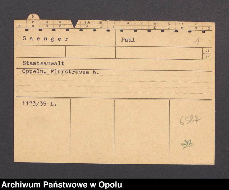 Obraz 3 z jednostki "[Saenger Paul, zam. Oppeln]"