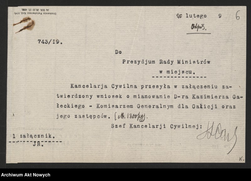 image.from.unit.number "Nominacje i dymisje Komisarzy Generalnych Rządu dla Galicji, Śląska, Spisza, Górnej Orawy oraz Gdańska"