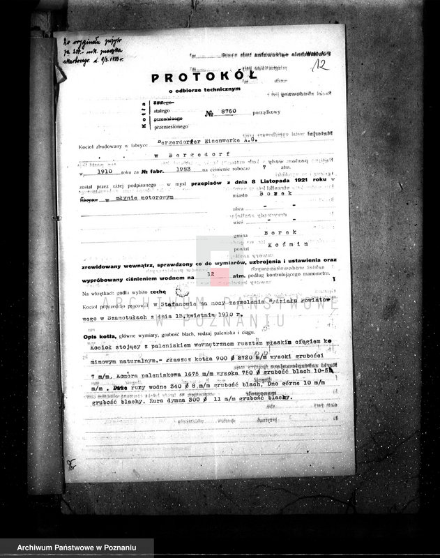 Obraz 20 z jednostki "Młyn motorowy E. Sobańskiego w Borku pow. Gostyński nr woj. 80"