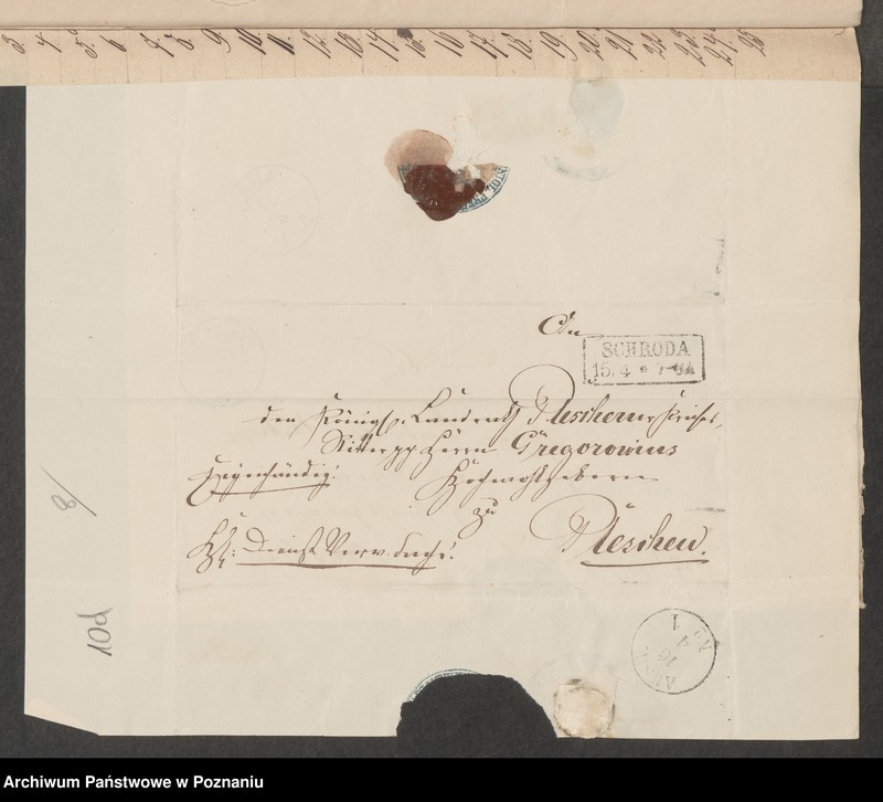 image.from.unit.number "Acta generalia des Oberpäsidialkommissars Landrat von Madai zu Kosten betreffend die Verfolgung der polnisch-revolutionären Umtriebe im Kreise Pleschen /Pleszew/."